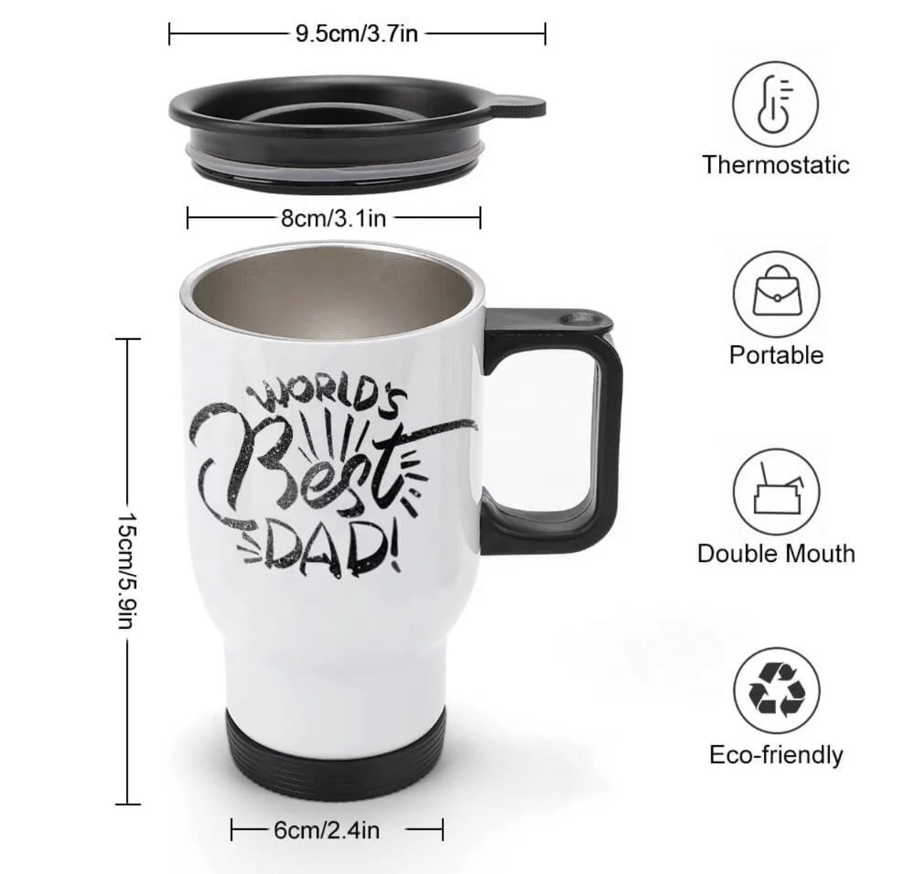 Custom 14oz white Travel Mug